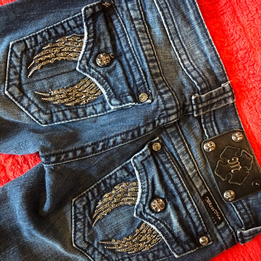 Barely worn angel wings MissMe jeans size 25